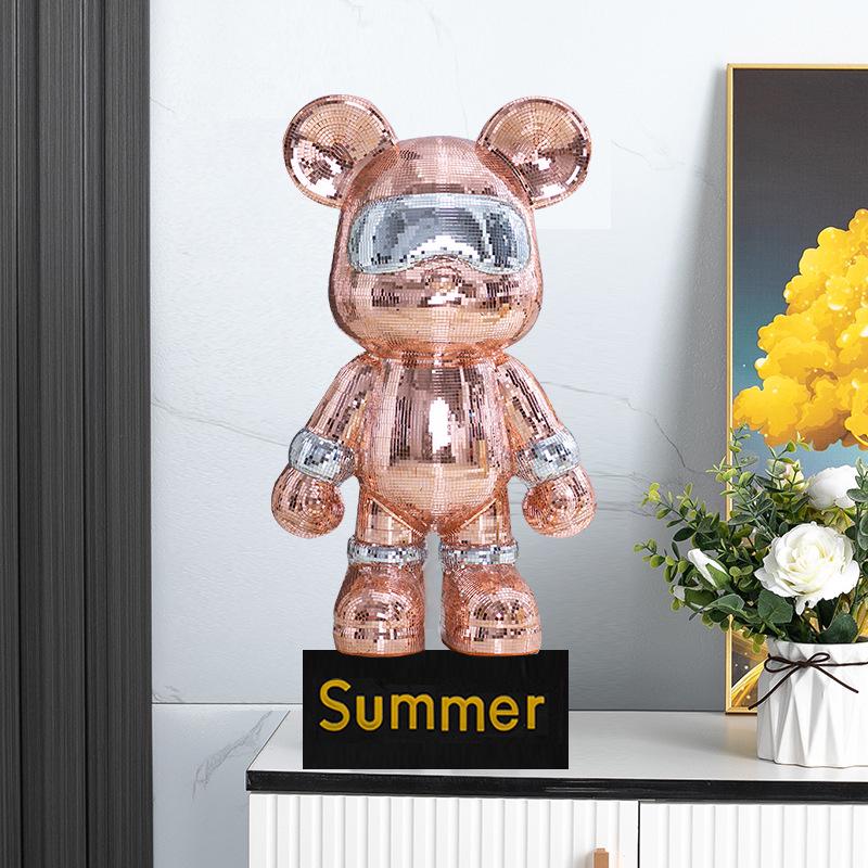 Creative BE@RBRICK TV Cabinet: Stylish Bear Floor Ornament with Piggy Bank Function, Simple Living Room Decor.