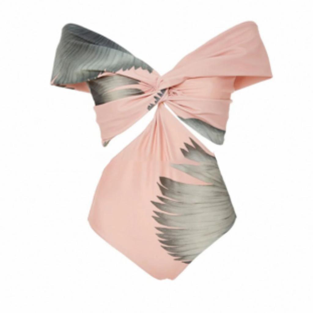 Women's Fashion Sexy Printed V Neck Bandage Strap Backless Beachwear Skirt Monokini Bikini Swimsuit 2 Piece Swimsuit