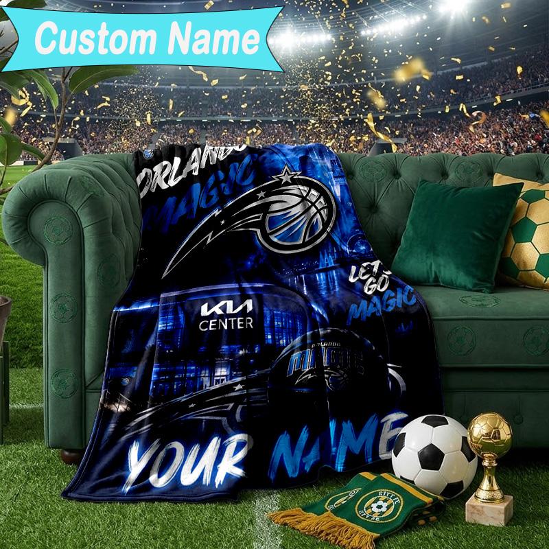 Custom Name Blanket Orlando Basketball Team Blanket Bedding Blanket for Travel, Camping, Living Rooms, Offices, Sofas, Fan Christmas Gift