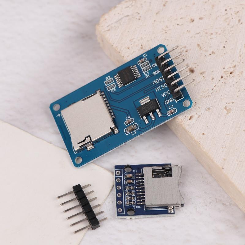 2Pcs Card Mini Tf Card Reader Module Spi Interfaces With Level Converter Chip 5V/3.3V For Diy Kit