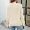 Women's Fashion Casual Half-Turtleneck Solid Color Loose Pullover Long-sleeved Knitted Sweater