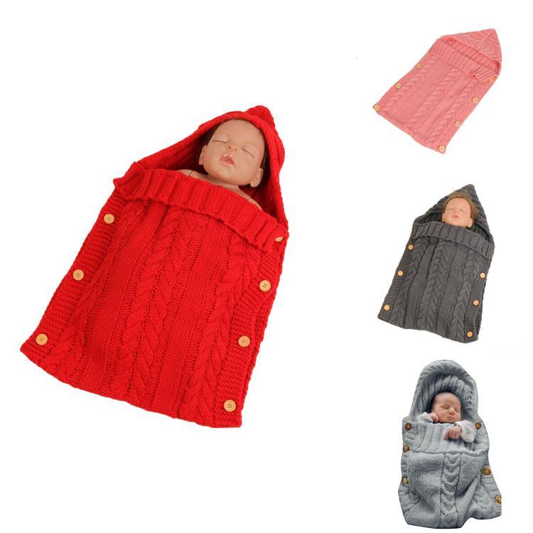 Baby Knit Blanket Sleep Sack For Children With Button Closure For Cozy Wear