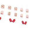 24Pcs Artificial Nail Art Fake Nails Full Coverage Removable Press On Nails Short Square Head Nail Tip Art