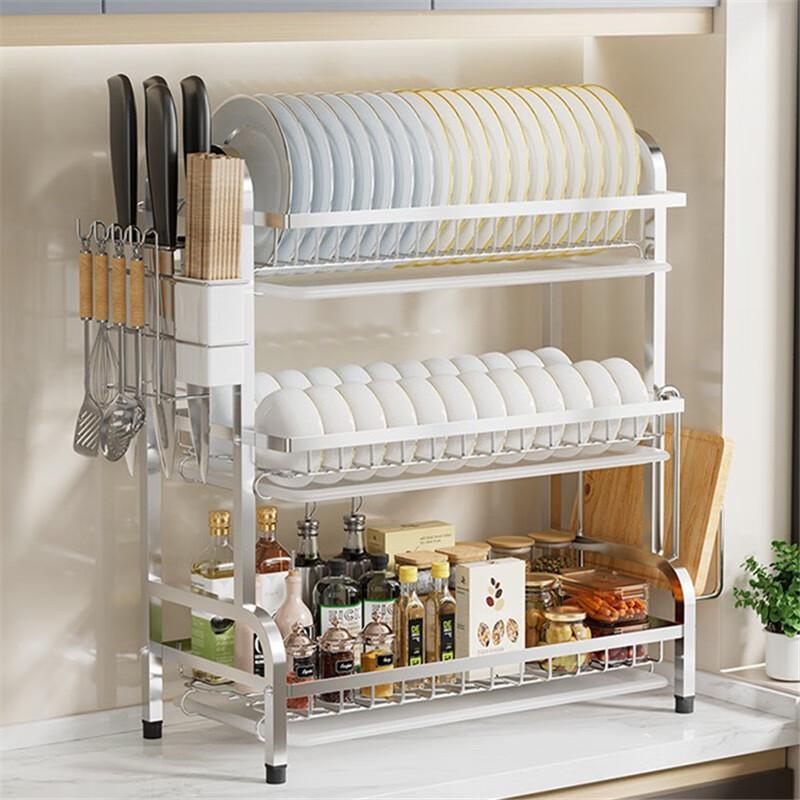 Stainless Steel 3-Tier Kitchen Dish Drying Rack