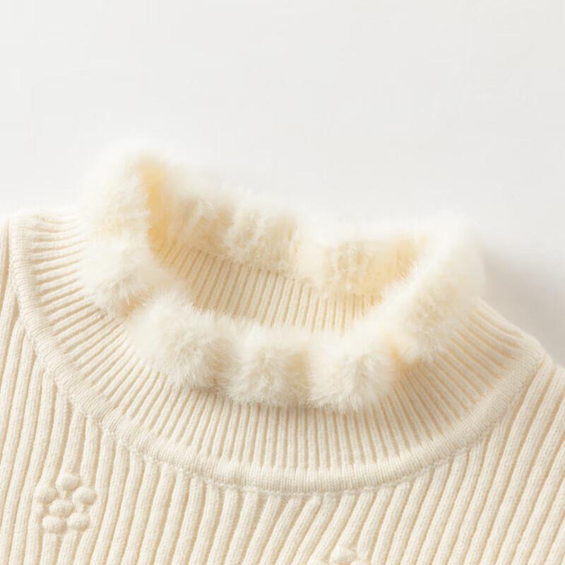 Maglione a collo alto a costine tinta unita per bambina Davidbella