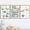 Nordic Cartoon Crane Excavator Dump Truck Front Loader Wall Art Posters and Prints Wall Pictures Kids Room Decor Canvas Painting