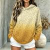 Damen Casual Kapuzenpullover mit Farbverlauf-Leopardenmuster