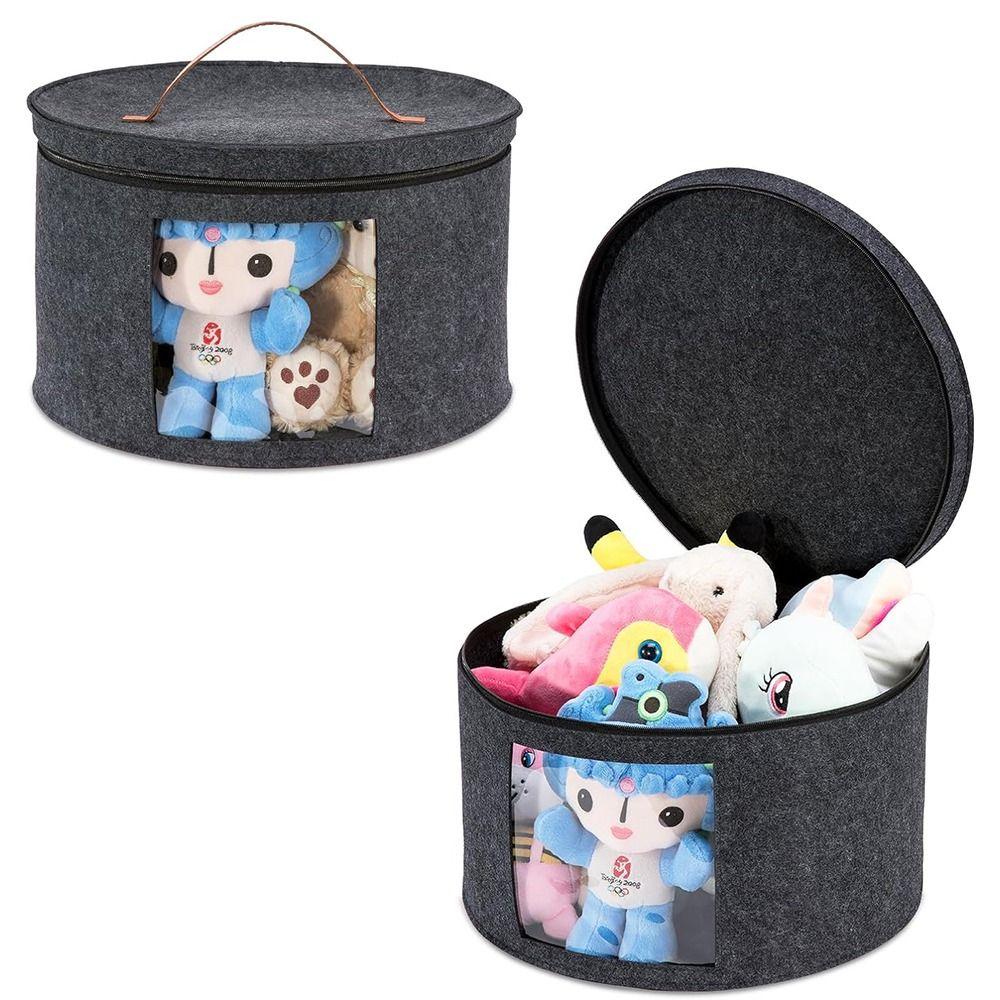 Dustproof Hat Storage Box Zippered Lid Window Cap Organizer Bag Collapsible Large Capacity Cowboy Hat Container Closet