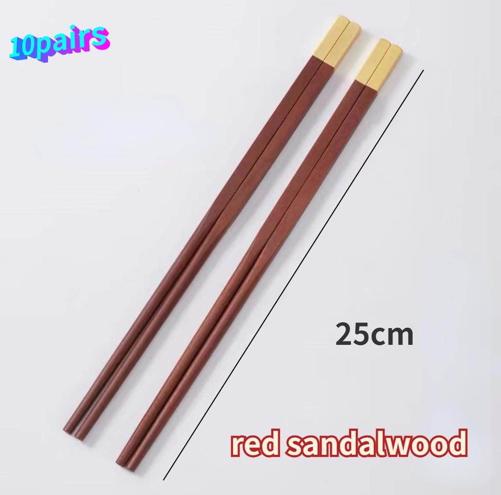 Chicken Wing Wood Chopsticks for Home Use Hotel High Grade Solid Wood Chopsticks Set Metal Head Lacquerless Waxless Chopsticks