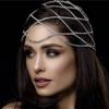 Hollow for Rhinestone Mesh Headpiece Wedding for Head Chain Jewelry Women Luxury Crystal Headband for Head Cap Hair Acce,Silver