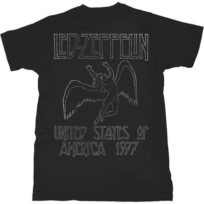 Led Zeppelin USA '77 Merchandising Ufficiale T-shirt 100% Cotone Magliette Uomo Top M/L/XL Nuova