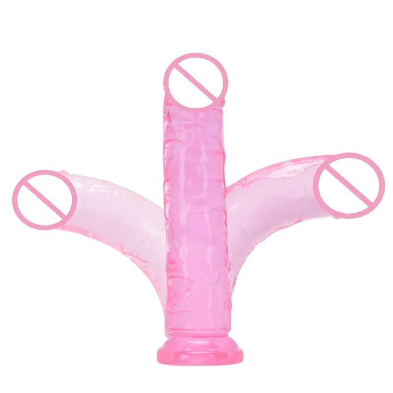 Cheap Pink Dildo with Suction Cup 6 Sizes Realistic Penis Waterproof Sex Toys for Women Female Masturbator Erotic Gode Cock Dick