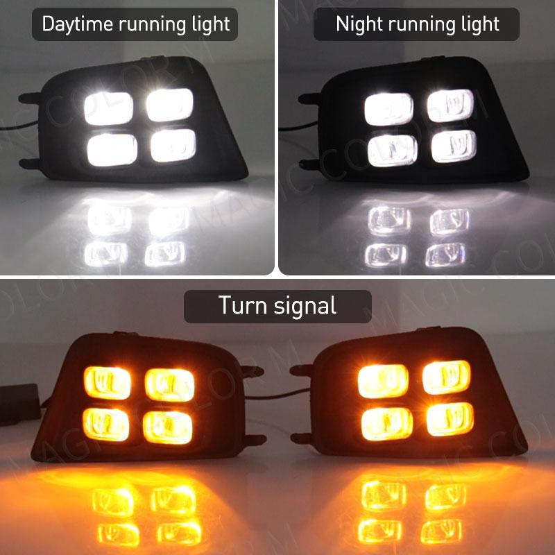 

Автомобильные ДХО для Toyota Tacoma 2012 2013 2014 2015 светодиодные дневные ходовые огни дневной свет поворотник вождение автостайлинг противотуманные фары 2 шт.