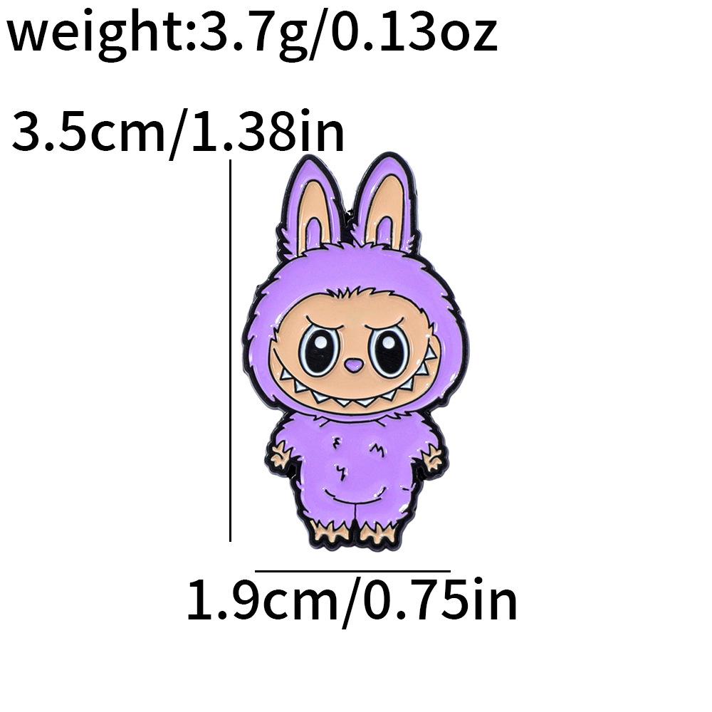 Creative Personality Labub Metal Badge Cute Rabbit Alloy Brooch Pin Decoration