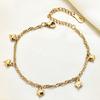 Minimalist 18K Gold Plated Heart Pendant Stainless Steel Bracelet 175cm Adjustable Women Fashion Jewelry