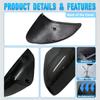 2Pcs Car Side Wing Rearview Mirror Cover Cap Decorate  Trim For Ford Fiesta MK8 2018    -2024 Carbon Fiber Black