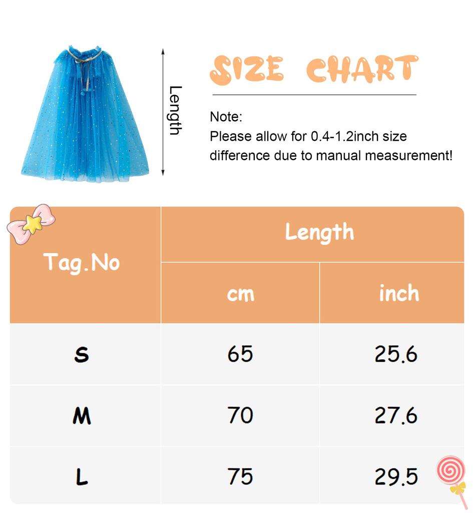 Panegy Frozen Elsa Hooded Cape for Girls, Perfect for Halloween, Cosplay, Princess Events, Parties, Disney, and Christmas. Size M.