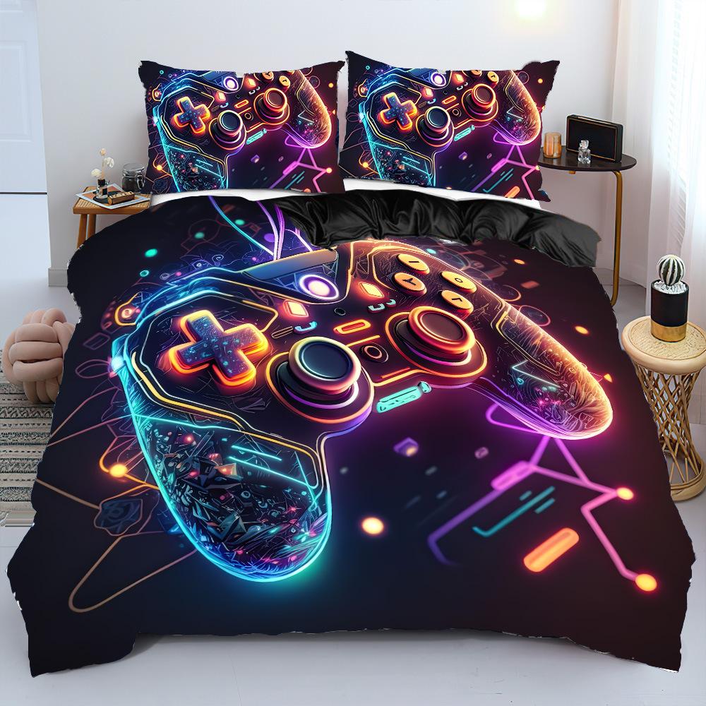 Three-Piece Digital Printing Kit Bedding, Gamepad Home Textiles Three-Piece Quilt Cover
