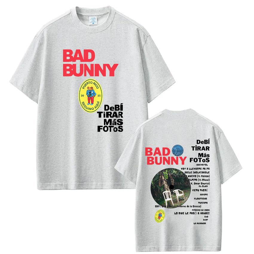 Bad Bunny Rapper Album Shirt Should Take More Photos DTMF 2026 Summer Luxury Hip Hop Fashion Streetwear for Men Women Y2K