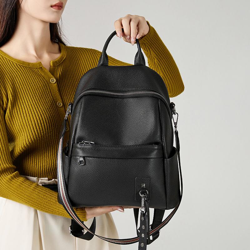 Genuine Leather Ladies' Backpack Top-tier Cowhide Backpack Trendy Crossbody Single-shoulder Bag for Women