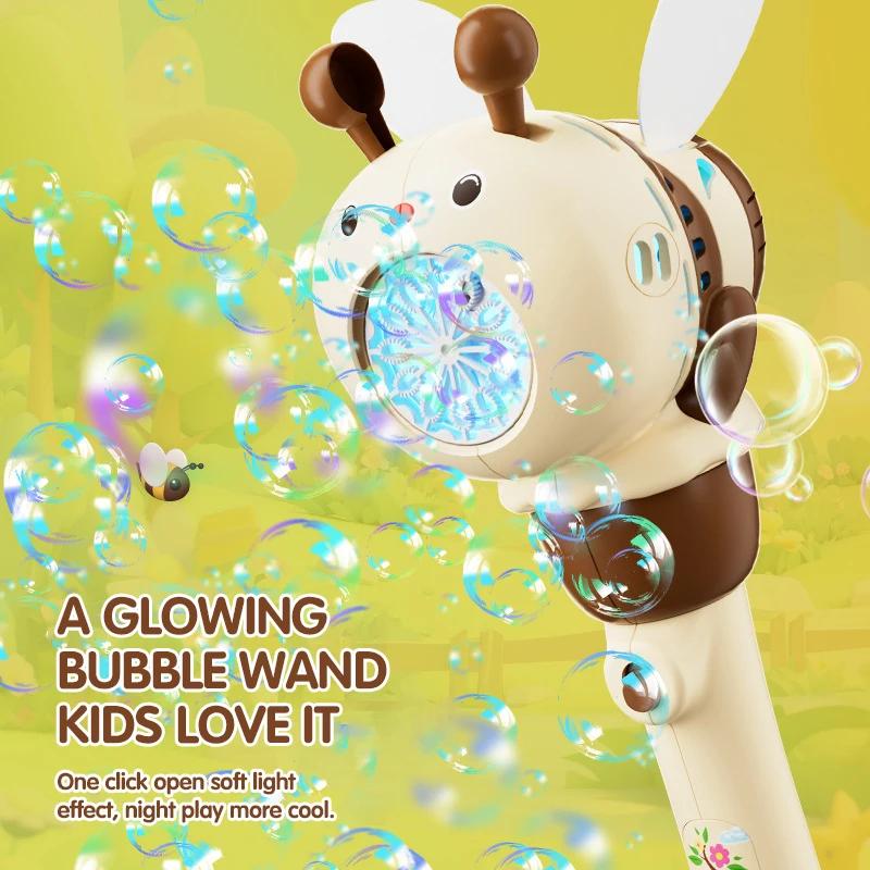 Automatic Hand-held Bubble Gun Stick Bubbles Machine 12 Hole Soap Bubble Outdoor Blowing Toys for Kids Water Childrens Gifts