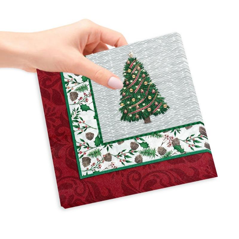 20pcs/Pac 33*33cm 2-Ply Disposable Party Napkin Christmas Pattern