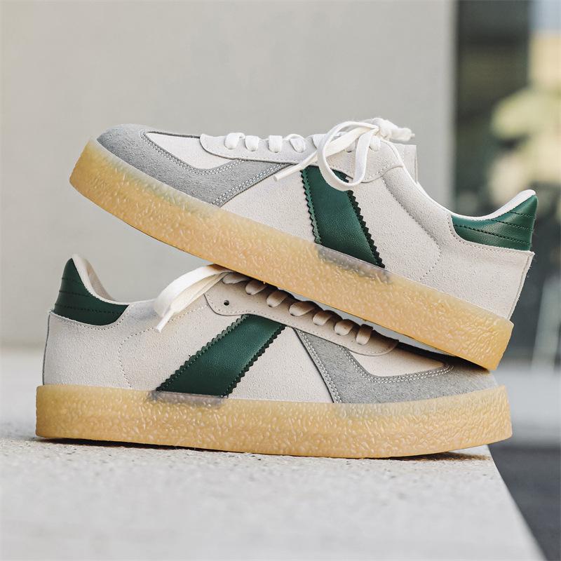 

AFANTING retro green tail German training shoes men s 2025 spring new low-top casual shoes sports Forrest Gump thick baseplate 39 серый