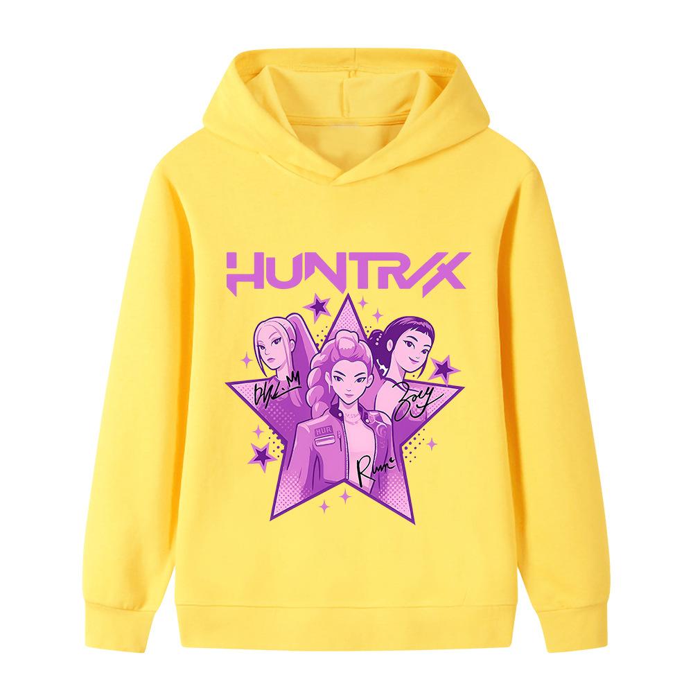 Autumn Winter Kpop Demon Hunters Pattern Hoodies Fashionable Casual Warm Sports Long Sleeved Children's Boy and Girl Kids Unisex Hooded Sweatshirts