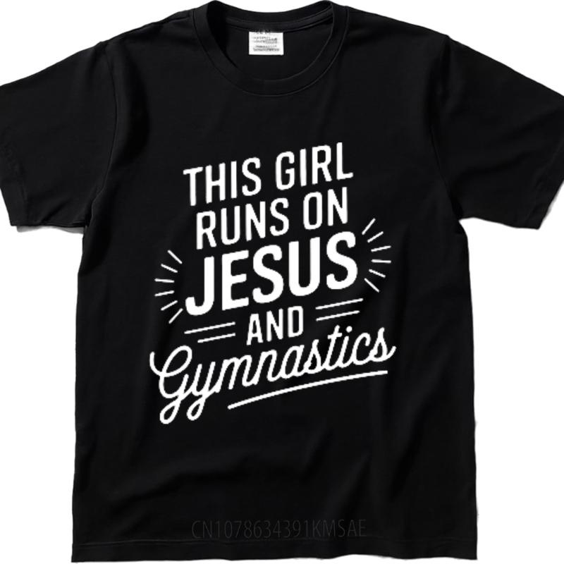 Vintage Tshirt Minimalist Tshirt Breathable Boys Oneck Tshirt Graphic This Girl Runs On Jesus And Gymnastics Minimalist Tops