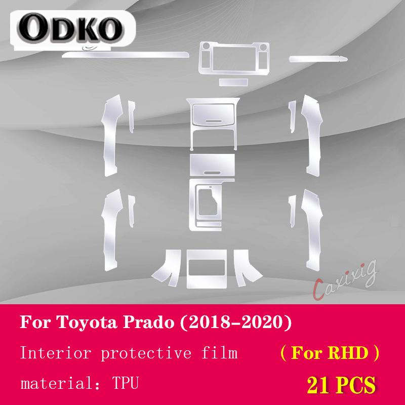 For Toyota Prado 2018-Car Interior Center Console Transparent TPU Protective Film Anti-scratc Repair Film Accessories LHDRHD
