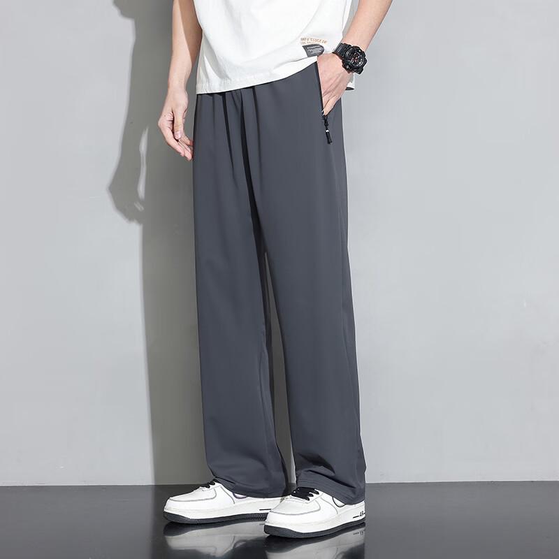 FARUISHI Men s Ice Silk Straight Leg Casual Pants 6XL