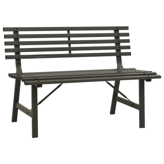 VidaXL Banc de jardin 110 cm Acier Noir