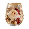 Bicchieri Unici per Feste di Natale 330ML Bicchiere d'Acqua in Vetro, Motivo Ghirlanda/Babbo Natale/Alce/Calze/Pupazzo di Neve Vetro Festivo Edizione Limitata Regalo