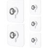 5 Pack Adhesive Ceiling Hooks, Heavy Duty No Drill Ceiling Hanging Hook, Stainless Steel, Waterproof, Nail-Free Self Adhesive Ceilings Wall Hangers