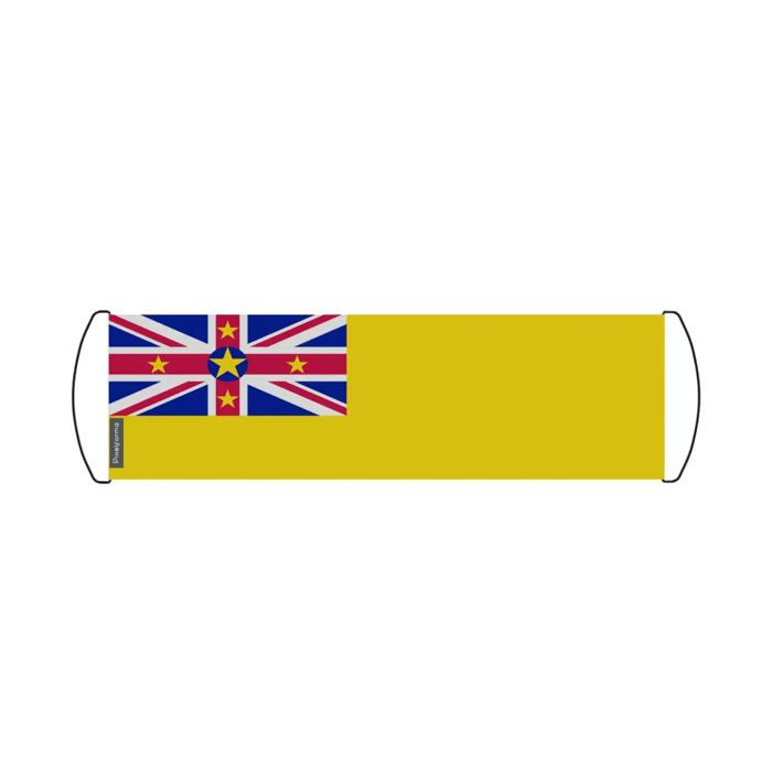 Drapeau - Niue - 17 X 50 Cm - Polyester - Imperméable - Recto/verso