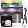 Shuttle Art Art Marker Pen Brush Tip, Pastel Color, 56 Color Set, Water-based Color Pen Brush, Fi...