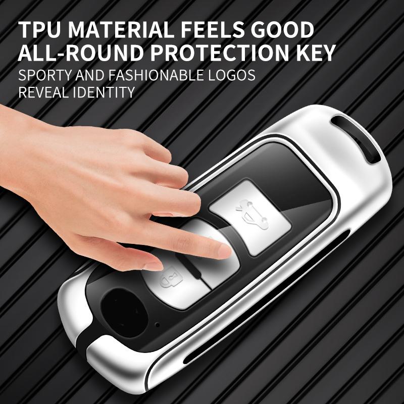 Leather Metal Car Key Case Cover For Mazda 2 3 6 Atenza Axela Demio CX-5 CX5 CX-3 CX7 CX-9 2015 2016 2017 2018 2019 Accessories