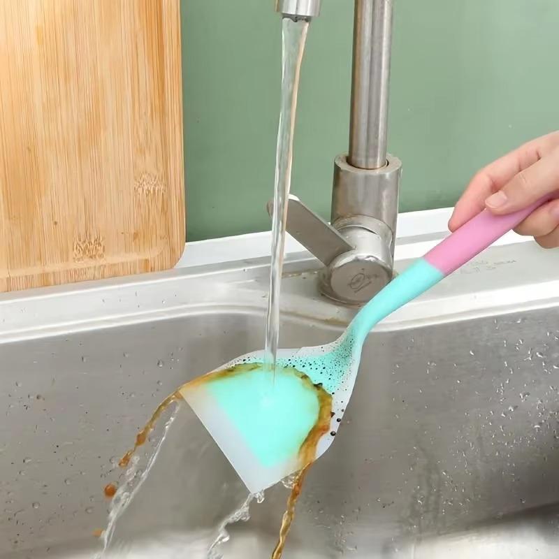 Silicone Wrapped Spatula, Durable Heat-Resistant Silicone Spatula, Pancakes Shovel Non-Stick Heat-Resistant Wide Flat Turner