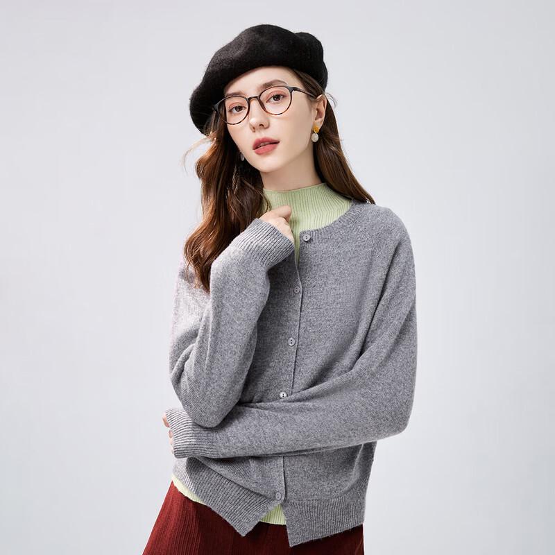 Qiushui Yiren Damen Basic Strickjacke