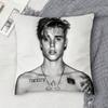 Federa Decorativa Quadrata Stampata Double Face di Justin Bieber per Divano Soggiorno Arredamento Casa