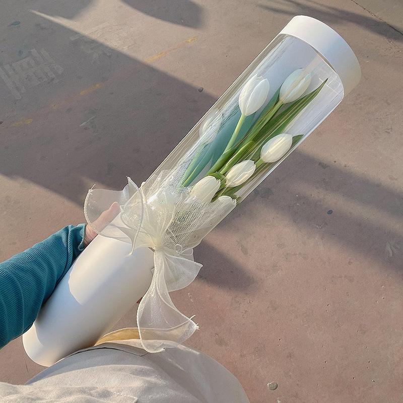 Blumenverpackungsschachtel Einzelne Rose Nelkenstrauß Floristen-Verpackungsschachteln Transparente Geschenktüte Muttertagsdekoration
