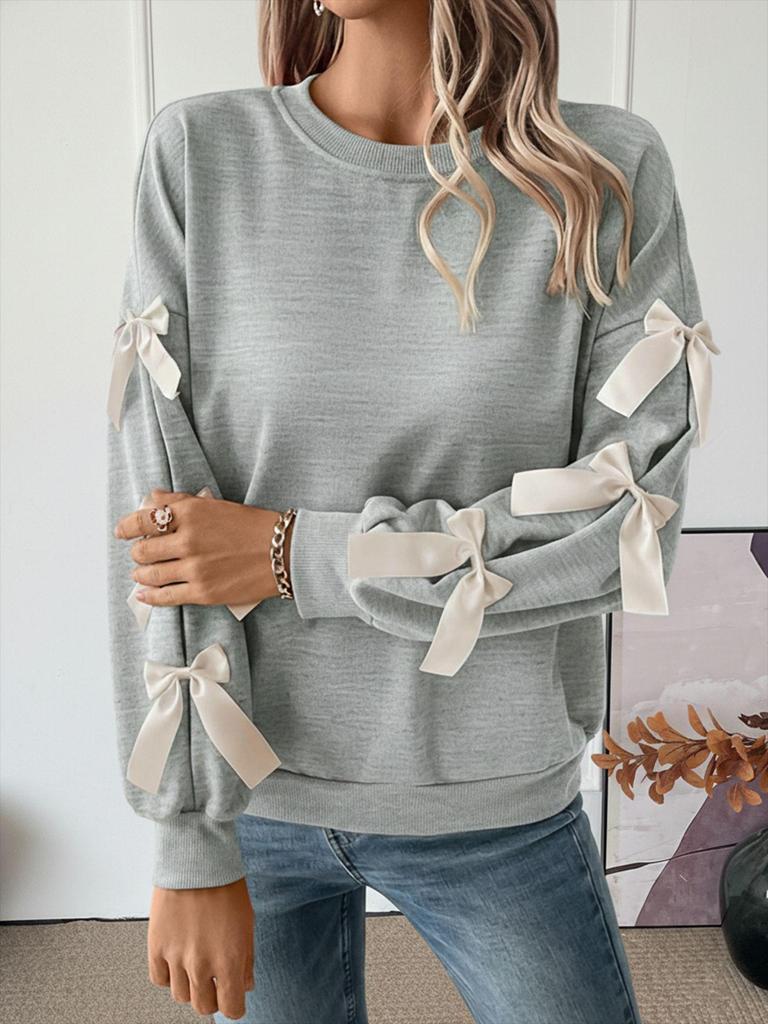 2025 Autumn Bow-Decorated Long-Sleeve Valentine's Hoodie