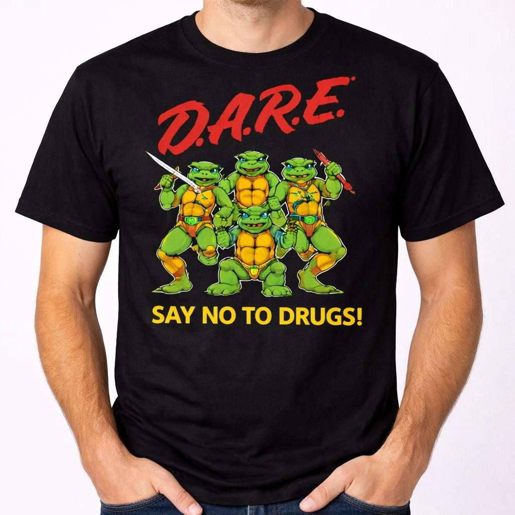 DARE Say No To Drugs Retro Cartoon Style Vintage Graphic T-Shirt S