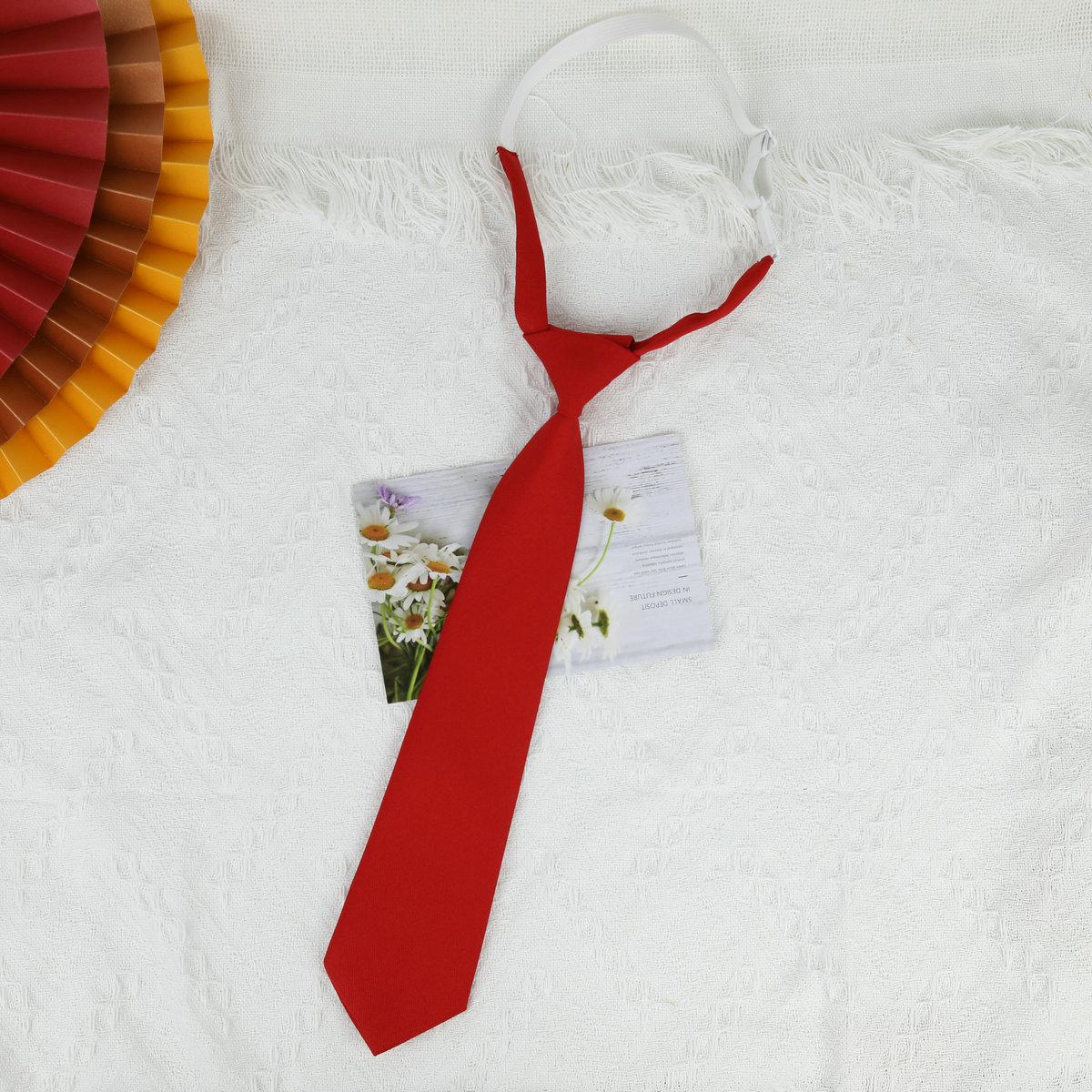 Trendy Black and Navy JK Tie Girl s Boy s Korean Uniform for Students Pre-tied Short Tie with Handmade Design красный