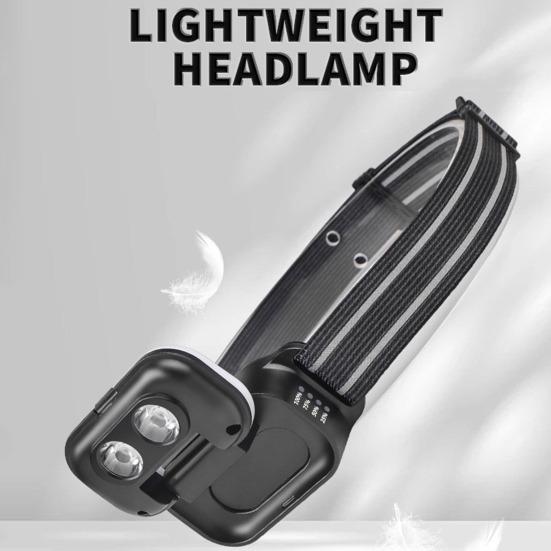 Outdoor LED Headlight 7 Modes 180 Degrees Adjustable IPX4 Waterproof Power Indicator Super Bright Fishing Riding Running Camping Headband Light