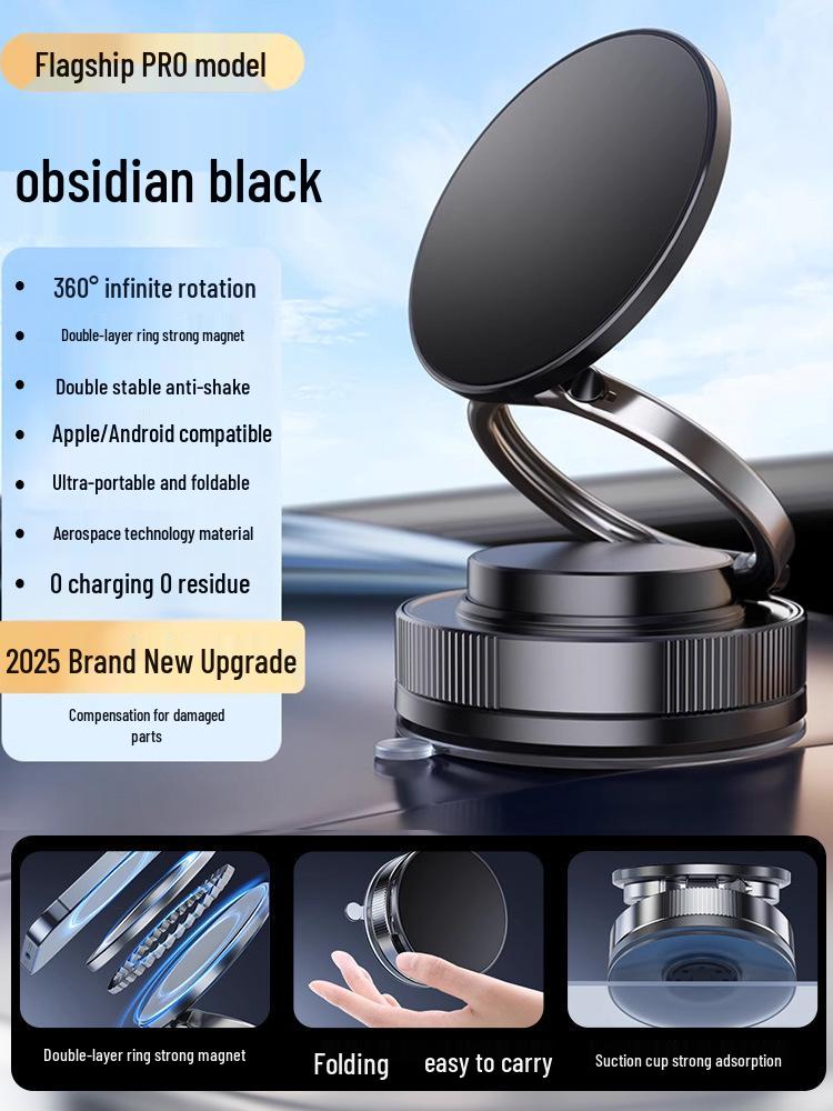 2025 Magnetic Telescopic Car Mount with Vacuum Suction for Console Navigation