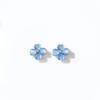 Mori Small Fresh Blue Flower Stud Earrings Women'S Light Luxury Niche High-End Opal Flower Earrings Earrings