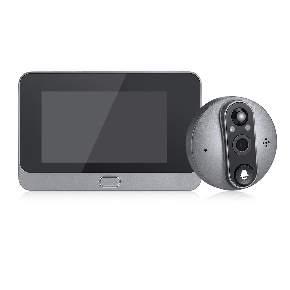 

W88 4.3 inch Peephole Video Doorbell 1080P Camera WiFi Door Peephole Viewer Support PIR Motion Detection Night Light A