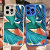Leaves Monstera Green Case For iPhone 14 Plus 14 13 12 11 Pro Max XR XS X 7 8 Plus SE 2020 Cases Cute Soft Silicone Back Covers