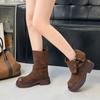 Fashion Fashion Belt Buckle Women Mordern Boots Design Height Increase  Shoes Autumn Winter Women's Mid Calf Booties